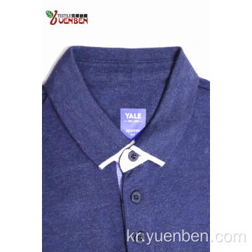 65 % Poly 35 % Cotton Melange Jersey with Jacquard Collar Shirt